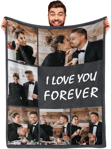 Miniatura 7 de Envío al día siguiente, manta personalizada con foto para regalos de novia, novio, manta con foto personalizada de esposa para regalos de cumpleaños
