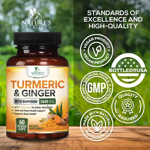 Miniatura 4 de Suplemento de curcumina de cúrcuma – 2000 mg de cúrcuma orgánica por porción – 95% curcuminoides, jengibre y pimienta negra BioPerine para una mejor