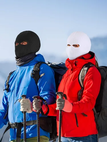 Miniatura 7 de Pasamontañas de punto con 2 agujeros, para invierno y esquí, suministros para adultos