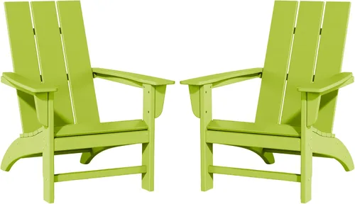 Miniatura 17 de Silla Adirondack de Madera Sintética Adiromoti, Sillas de Patio Resistente a Todo Clima, Aspecto de Madera, Silla Pre-Ensamblada para Fuego al Aire