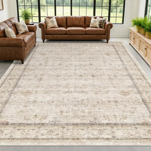Miniatura 99 de Alfombra Boho Negra para Sala de Estar - Alfombra de Área Lavable de 10x14 Pies, Alfombras de Comedor para Debajo de la Mesa, Alfombra Suave de Pelo