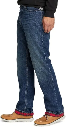 Miniatura 3 de Eddie Bauer Jeans flexibles con forro de franela para hombre, ajuste recto