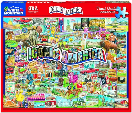 Miniatura 2 de White Mountain Puzzles Iconic America - Rompecabezas de 1000 piezas