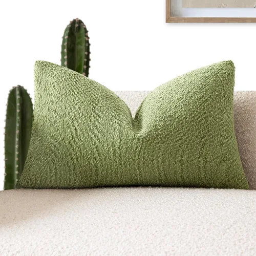 Miniatura 31 de Foindtower Fundas de almohada decorativas con textura de boucle, fundas de almohada sólidas, neutrales, suaves y acogedoras para silla, sofá