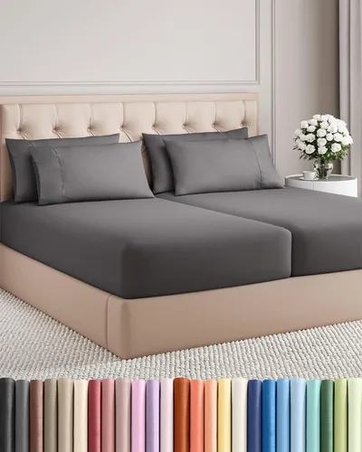 Miniatura 121 de Juego de sábanas Queen de 6 piezas, sábanas tamaño Queen, ropa de cama suave de lujo de hotel, refrescante, cómoda y transpirable, 1 encimera, 1 26