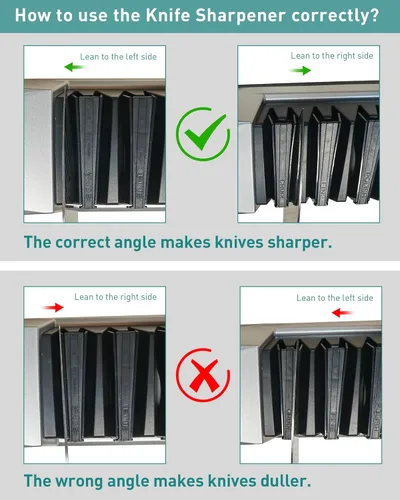 Miniatura 8 de Afilador Eléctrico de Cuchillos de 3 Etapas para Cuchillos de 18/20 Grados, Sistema de Afilado Abrasivo de Diamante para Cuchillos de Chef de Filo