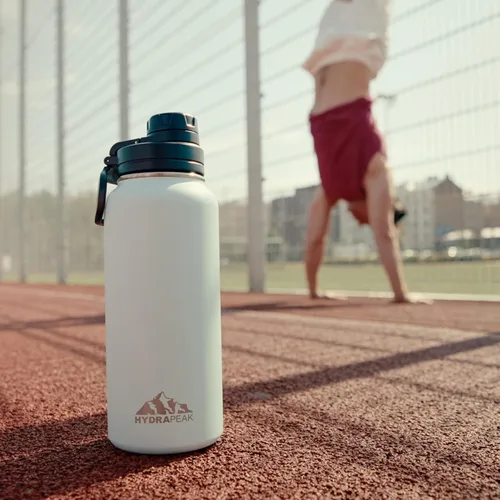Miniatura 6 de Hydrapeak - Botella de agua de 32 onzas, con tapa Chug, reutilizable, de acero inoxidable, a prueba de fugas, aislamiento térmico al vacío de doble