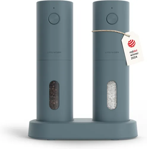 Miniatura 8 de LARS NYSØM Juego de molinillo eléctrico de sal y pimienta, recargable por USB, molinillos automáticos de sal y pimienta, agitadores de especias