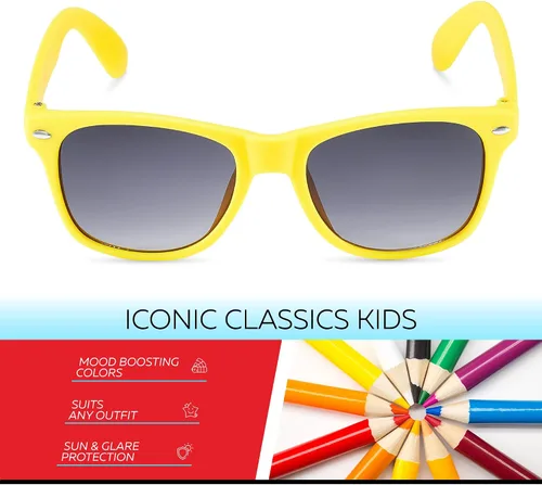 Miniatura 2 de Retro Rewind Lentes de sol para niños y niñas de 3 a 12 años, inastillables, UV400, lentes de sol para niños pequeños