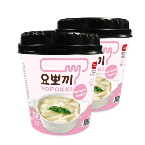 Miniatura 11 de Yopokki Taza Instantánea de Tteokbokki (Mantequilla de Cebolla, 2 Tazas) Comida callejera coreana con salsa sabor a mantequilla de cebolla. Pastel