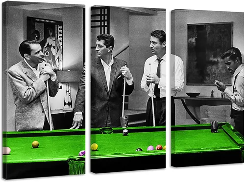 Miniatura 5 de Rat Pack Playin Pool Arte de Lienzo Colorido Decoración de Pared para el Hogar - Varios Tamaños (5 Piezas Mega)