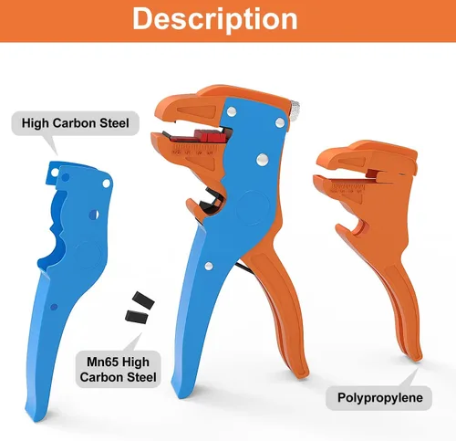 Miniatura 4 de Knoweasy pelacables automático y cortador, herramienta de pelado de alambre resistente 2 en 1 y herramienta de pelado de alambre para reparación