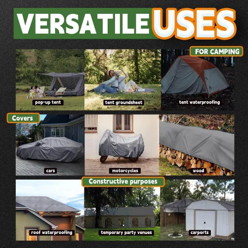 Miniatura 7 de RAINDEWAY Tarps Heavy Duty Impermeables 4x5 Pies -14 Mils Lona Súper Heavy Duty con Anillos de Metal y Esquinas y Bordes Reforzados, Resistente a