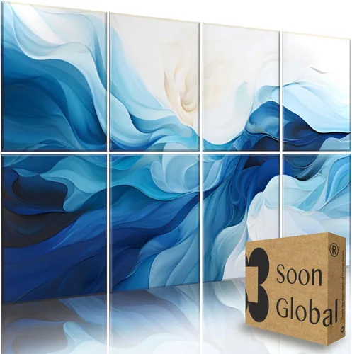Soon Global Paquete de 8 paneles acústicos, paneles de pared insonorizados, paneles absorbentes de sonido de 48 x 32 pulgadas, paneles de pared
