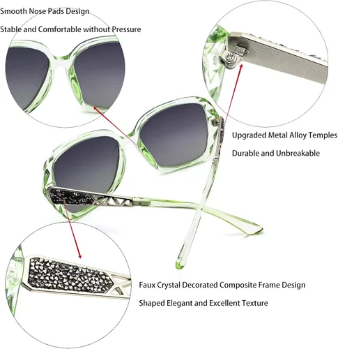 Miniatura 5 de LECKIRUT - Lentes de sol de gran tamaño para mujer lentes de sol clásicos y a la moda con protección UV polarizada
