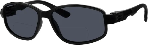 BFOCO Gafas de sol bifocales con bisagras metálicas y sin tornillos para hombre - Sports Bifocal Sunnies (negro brillante) +1.00