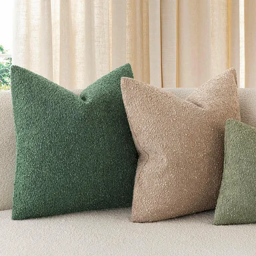 Miniatura 7 de Foindtower Fundas de almohada decorativas con textura de boucle, fundas de almohada sólidas, neutrales, suaves y acogedoras para silla, sofá