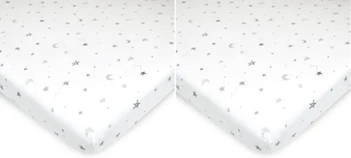 Miniatura 17 de TL Care Sábana bajera ajustable para cuna de 24 x 38 pulgadas, suave, transpirable, neutro, 100% algodón, sábana portátil, alfabeto, para niños