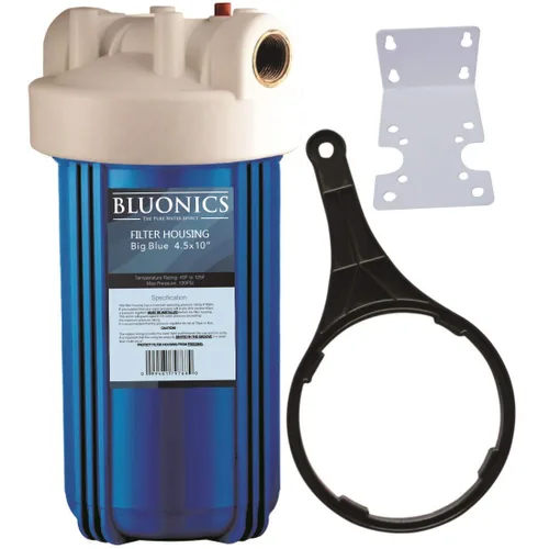 Bluonics El sistema de carcasa del filtro de agua para toda la casa de 4.5 x 10 utiliza cartuchos de tamaño estándar de 4.5 x 10 – completo con