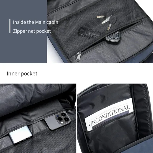 Miniatura 5 de Kingsons Mochila con compartimento para laptop de 15.6 pulgadas para hombres, mochila de negocios delgada y duradera para el trabajo, viajes