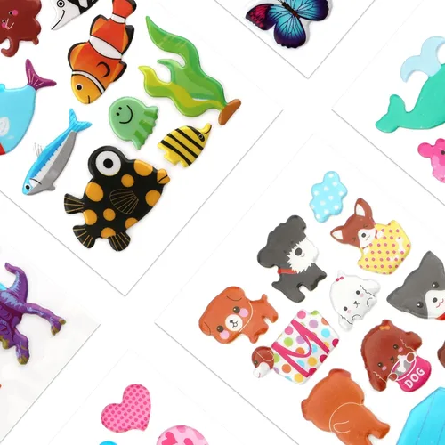 Miniatura 4 de SAVITA Adhesivos 3D para niños y niñas pequeños +500 paquete variado de calcomanías hinchadas para álbum de recortes, diario de viñetas, incluye