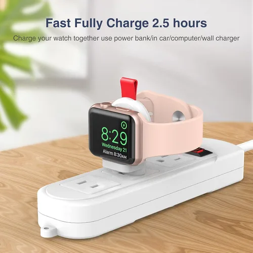 Miniatura 4 de i.VALUX Cargador de viaje para Apple Watch, portátil, inalámbrico, USB, iWatch, carga magnética, para Apple Watch Series 11, 10, 9, 8, UItra, 7, 6