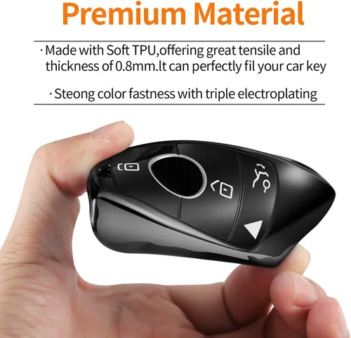 Miniatura 5 de Funda para llavero Mercedes Benz con llavero, carcasa de protección completa de TPU suave compatible con Mercedes Benz Clase E, Clase S desde 2018