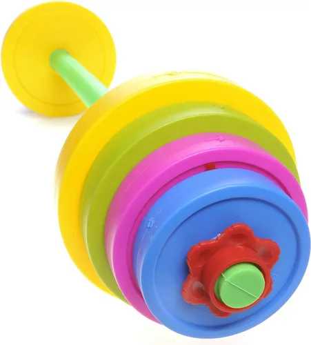 Miniatura 2 de PowerTRC Juguete de playa para niños con barra para ejercicios de simulación, relleno de pesas ajustables con agua o arena, entrenamiento, gimnasio