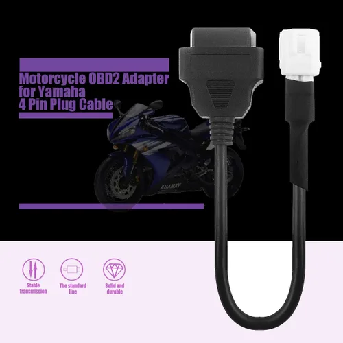 Escáner de conector de cable OBD2 para Yamaha FJR FZ09 FZ10 MT07 MT09 MT10 R1 R6 TMAX 530 XSR 700 900 XT1200ZE, cable de diagnóstico completo de 4