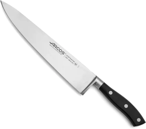 Miniatura 42 de Arcos Cuchillo forjado dentado de acero inoxidable de nitrum de 5 pulgadas y hoja de 5.118 in. Mango ergonómico POM de polioximetileno. Serie Blanco