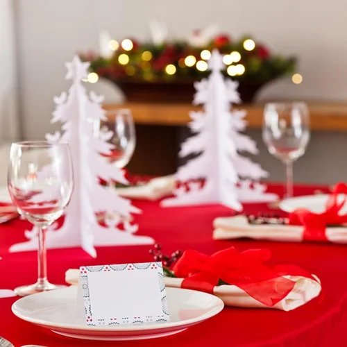 Miniatura 6 de 12 manteles redondos de plástico desechables para Navidad, suministros para fiestas de Año Nuevo, fundas de mesa redondas impermeables para Navidad