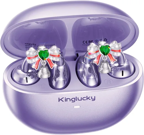 Miniatura 9 de Kinglucky Elegantes Auriculares Clip de Oreja Abierta con Aretes de Lazo de Joyería, Ajuste Ligero y Cómodo, Audífonos de Botones de Oreja Abierta