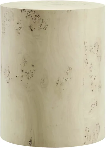 Miniatura 4 de Modway EEI-6271-BLB Cosmos - Mesa auxiliar redonda de madera Burl de 16 pulgadas, color marrón blanqueado