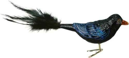 Miniatura 14 de Old World Christmas Baltimore Oriole - Adorno de vidrio soplado para árbol de Navidad, decoración navideña artesanal, colección de clips