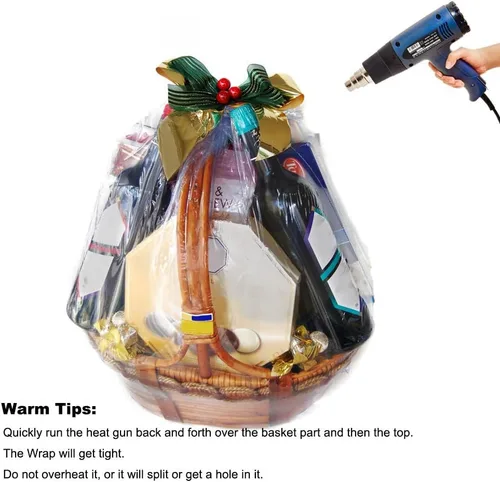 Miniatura 3 de LazyMe Bolsas de celofán retráctiles extragrandes para cestas de regalo, bolsas de cesta de Pascua de 40 x 47 pulgadas (10 unidades, XXXL)