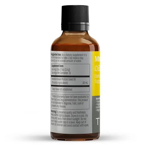 Miniatura 7 de TALYA Aceite de mostaza puro a base de hierbas (Brassica nigra oleum) Aceite 100% natural puro prensado en frío botella de vidrio de 1.7 fl oz