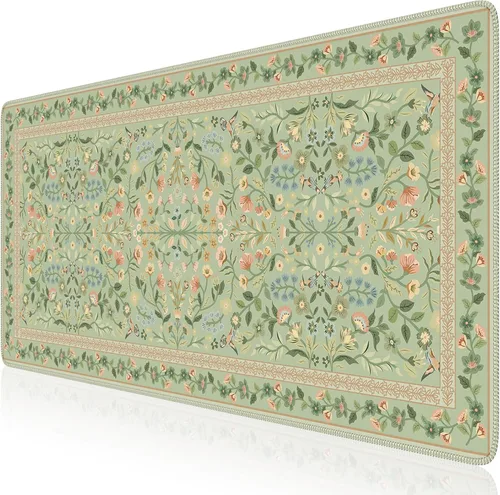 Miniatura 30 de iCasso Alfombrilla de mouse estética pequeña con diseño floral, mini alfombrilla de mouse portátil rosa, antideslizante y cómoda, de tela para mouse