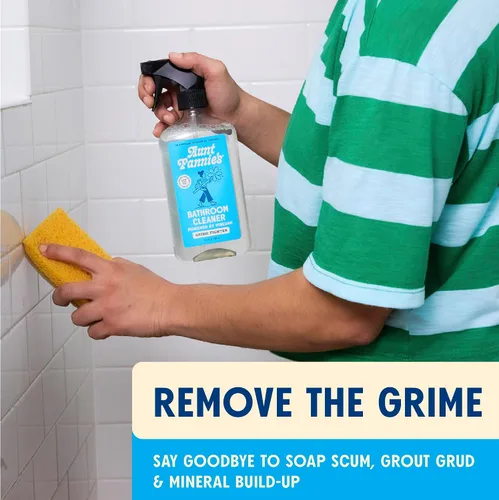 Miniatura 4 de Aunt Fannie's Limpiador de baño multiusos en espray de vinagre para ducha, bañera, inodoro, azulejos, fregadero y accesorios, 16.9 onzas
