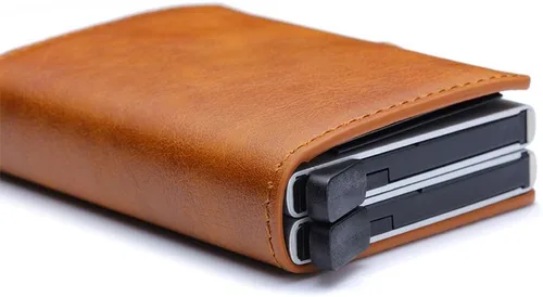 Miniatura 4 de Cartera ultrafina con bloqueo de RFID segura para tarjetas de crédito, Negro -, Minimalista