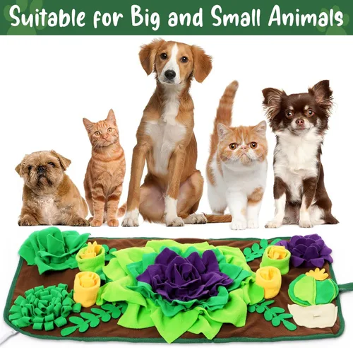 Miniatura 5 de CiyvoLyeen Tapete de olfateo para perros y gatos pequeños y medianos, 30.7 x 15.7 pulgadas, juego de enriquecimiento de rompecabezas