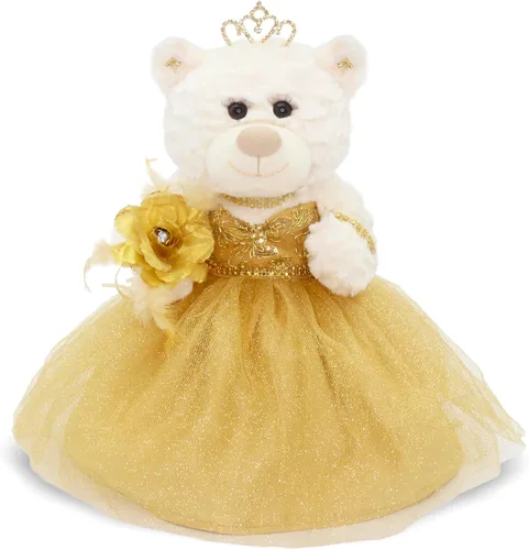Miniatura 14 de Muñeca de centro de mesa de oso de quinceañera de 12 pulgadas con elegante vestido de tul en capas y soporte ajustable, regalo de decoraciones