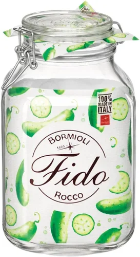 Miniatura 3 de Bormioli Rocco Fido – Tarro cuadrado de vidrio, 3 litros