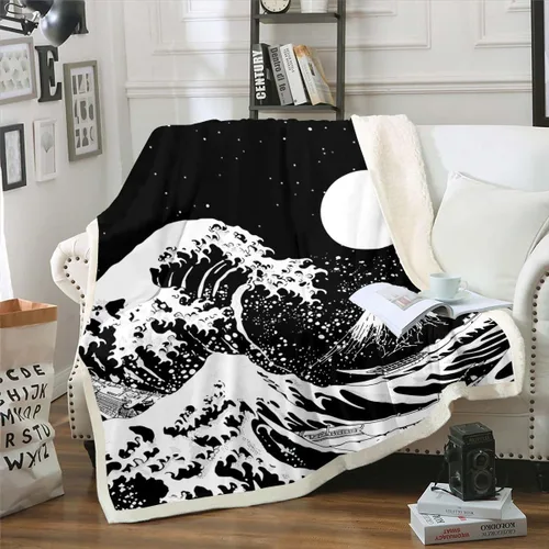Miniatura 15 de Erosebridal Manta de árbol de la vida, sol y luna para sofá cama, manta de forro polar gótico de polilla trippy, manta de sherpa cósmica