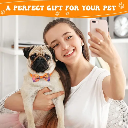 Miniatura 6 de Reginary, Juego de 100 Piezas de Collar de Corbatín para Perro Incluye 40 Corbatas para Perros y 30 Corbatines para Cachorros, 30 Flores de Collar