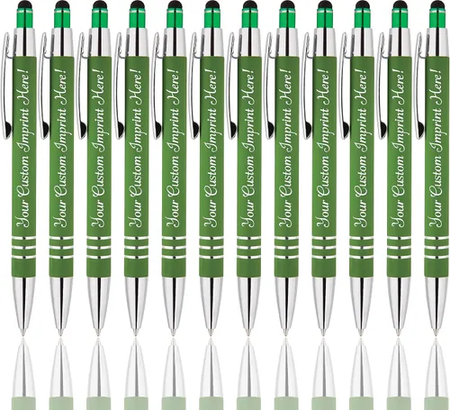 Miniatura 10 de Bolígrafos personalizados: el bolígrafo Hottie de goma suave al tacto con punta de lápiz óptico es un elegante bolígrafo de metal premium, tinta
