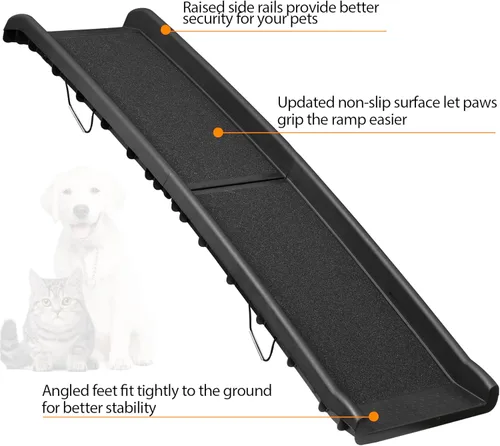 Miniatura 9 de JupiterForce Rampa plegable para perros para automóvil, rampa antideslizante para mascotas con superficie de alta tracción, rampas portátiles