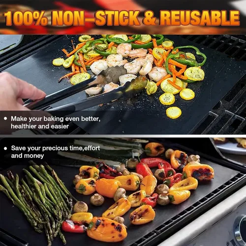 Miniatura 6 de Revestimientos de horno para la parte inferior del horno/horno eléctrico/horno de gas/horno tostador, alfombrilla antiadherente para la parte Negro
