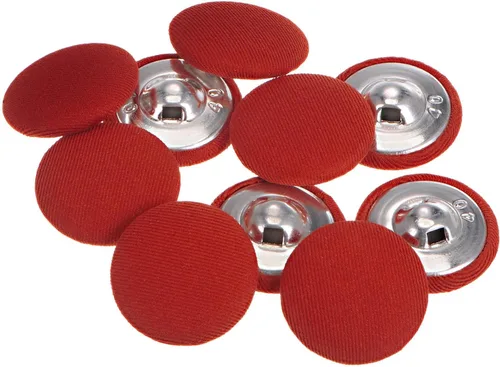 Miniatura 10 de HARFINGTON 10 botones de tela de 24L cubiertos de tela de 0.59 pulgadas, vástago de metal, botones de costura redondos para trajes, blusas de Azul