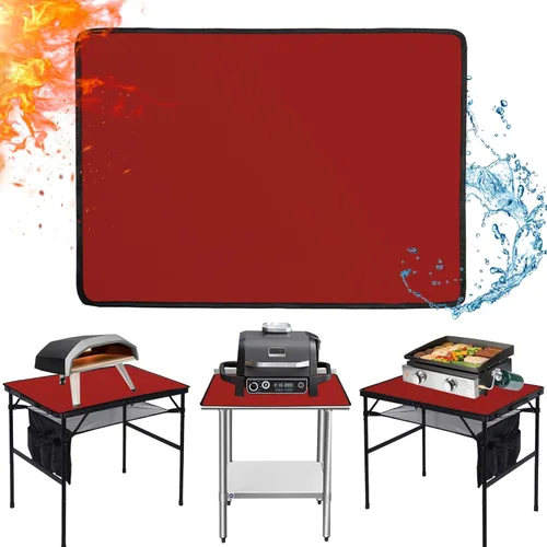 Miniatura 12 de Alfombrillas de parrilla ignífugas de 15 x 18 pulgadas para parrilla de mesa al aire libre para proteger tu mesa de parrilla, tapete de mesa