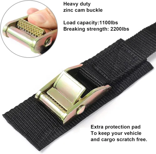 Miniatura 3 de Ayaport Correas de amarre con hebilla de leva, correas de amarre de 2200 libras de resistencia a la rotura, correa resistente para portaequipajes